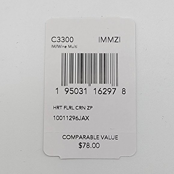 Coach Heart Floral Corner Zip Wristlet C3300 Wine Multi - Picture 5 of 5